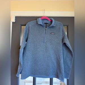 Patagonia Blue Gray Quarter-Zip Fleece Pullover Large